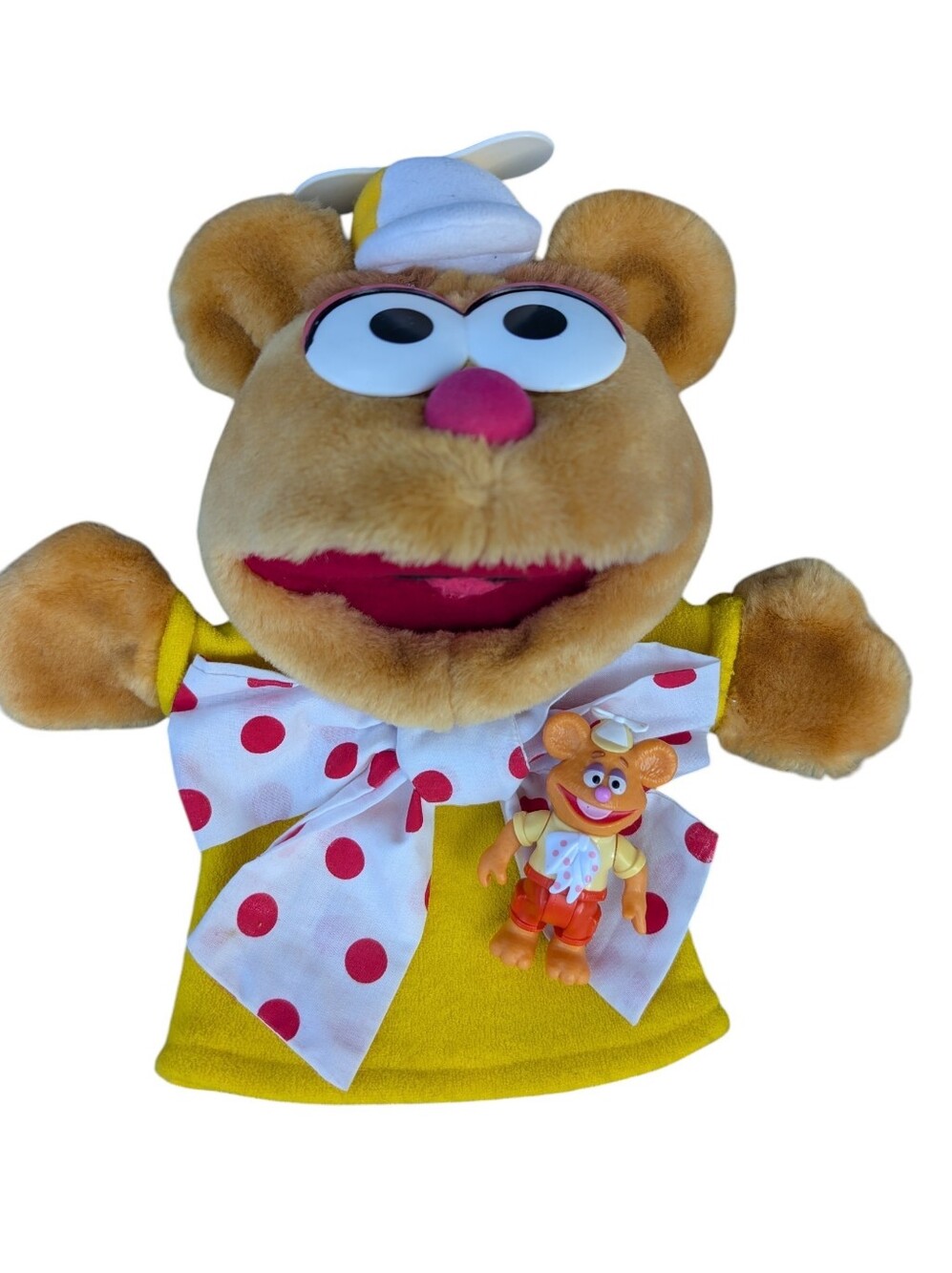 Fozzy Bear Lot - Disney Junior Muppet Babies Figure & Vintage Baby Fozzy Puppet